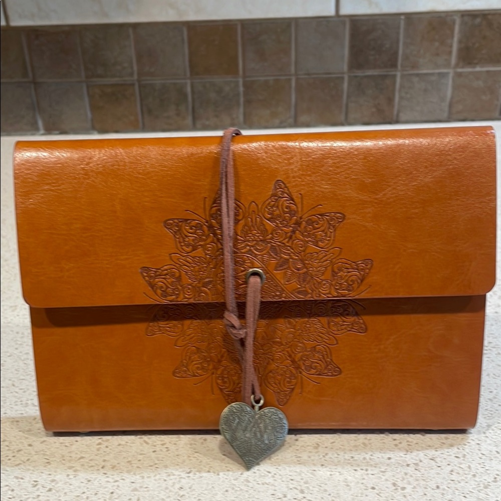Boho Brown Leather Butterfly Print Planner or Journal Like New!